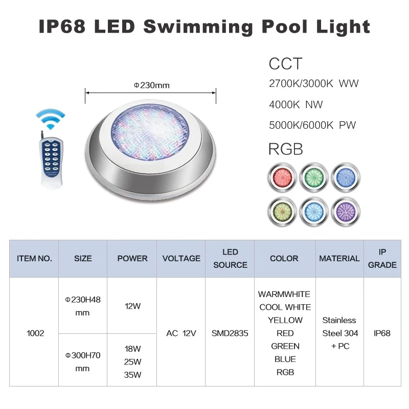 led pool lights for inground pool