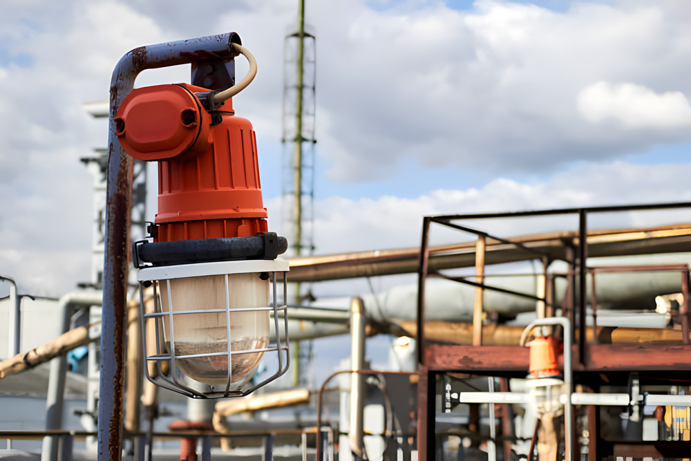 lighting mast with lantern in explosion proof and fire proof